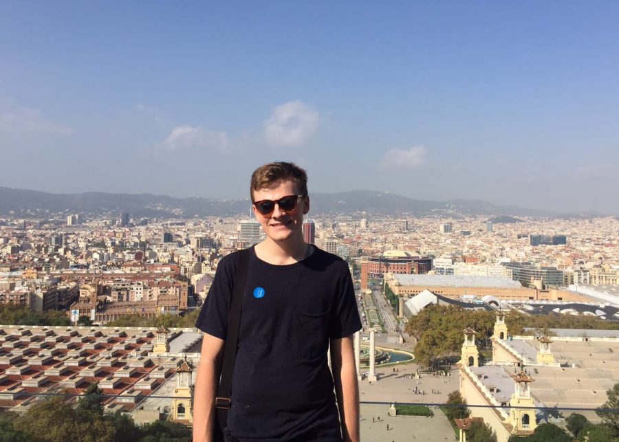 Opinion editor Jack Wise stands in front of a beautiful Barcelona landscape.