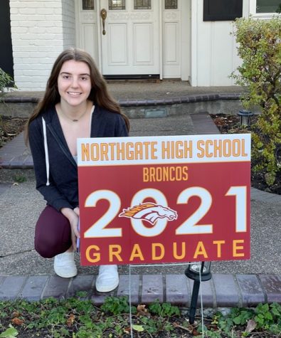 Senior Alina Stanley is one of hundreds of seniors who now have graduation signs, thanks to Northgate parents.