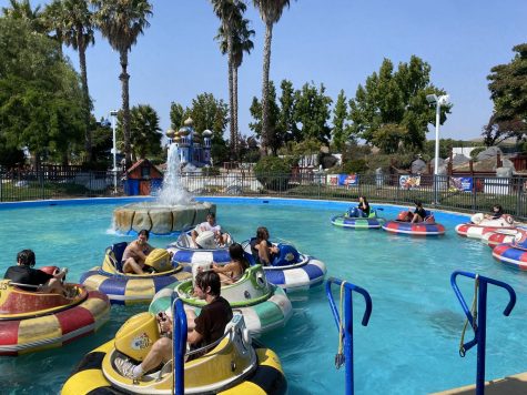 Seniors enjoy the bumper boats on a hot day Sept. 21 at Boomers in  Livermore for the Senior Picnic.
