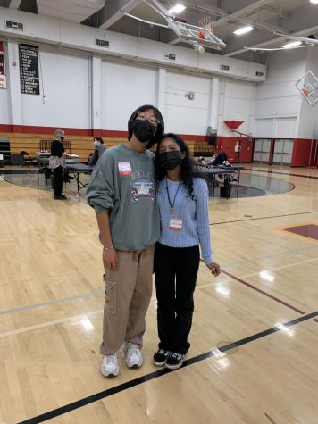 Sophomores Phillip Cao and Anusha Diyyala helped organize the Nov. 10 blood drive as members of Student Leadership. The event took place in the gym, and 30 students donated a pint of blood each.