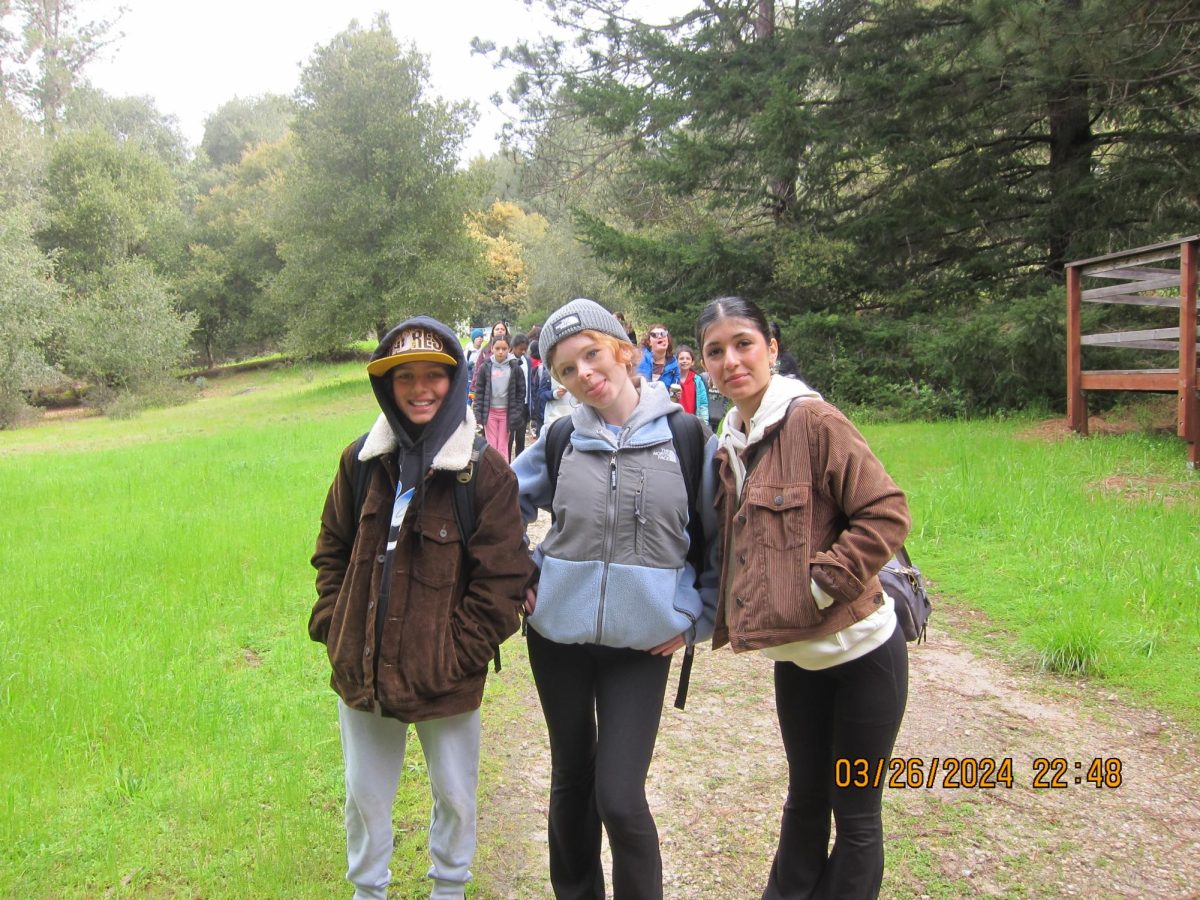 Juniors Eva Trujillo, center, and Emitis Malek, right, spent a week at New Horizons Outdoor Environmental camp as counselors for fifth graders. She describes the experience in this account. 